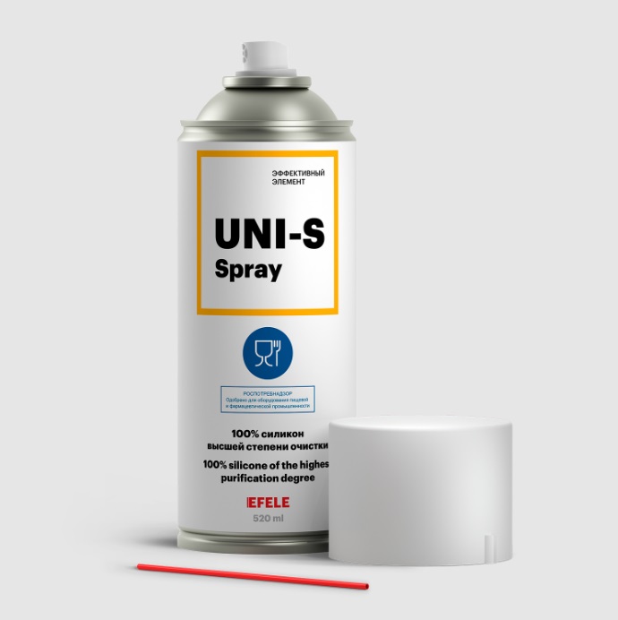 EFELE UNI-S SPRAY Силиконовая смазка с пищевым допуском 520 мл