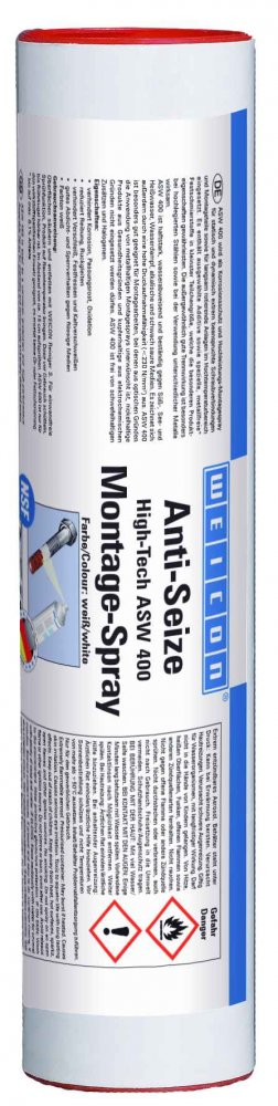 WEICON Anti-Seize High-Tech Монтажная паста (400 г) антикоррозионное средство, не содержащее метала (менее 0,1%). Картридж.