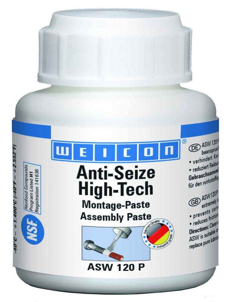 WEICON Anti-Seize High-Tech Монтажная паста (120 г) антикоррозионное средство, не содержащее метала (менее 0,1%). Банка+кисть.