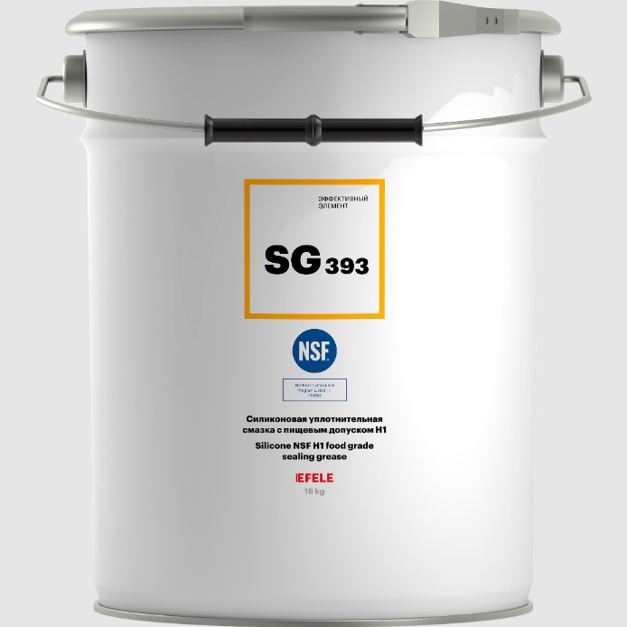 EFELE SG-393 Пластичная силиконовая смазка с пищевым допуском NSF H1, 18 кг