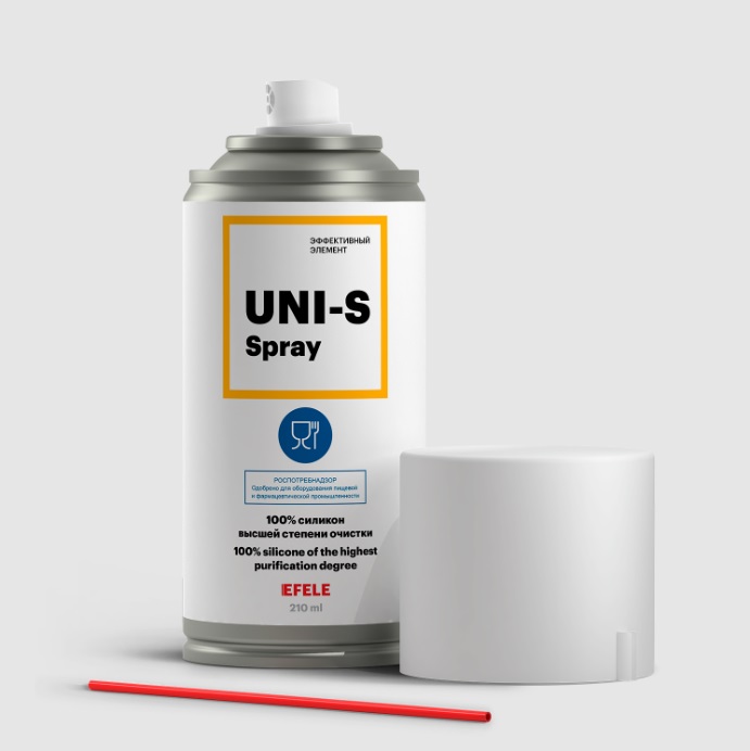 EFELE UNI-S SPRAY Силиконовая смазка с пищевым допуском 210 мл