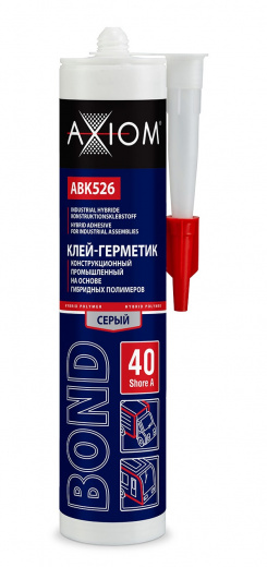 AXIOM ABK526 Клей-герметик конструкционный промышленный на основе гибридных полимеров, Шор А 40 серый 280 мл