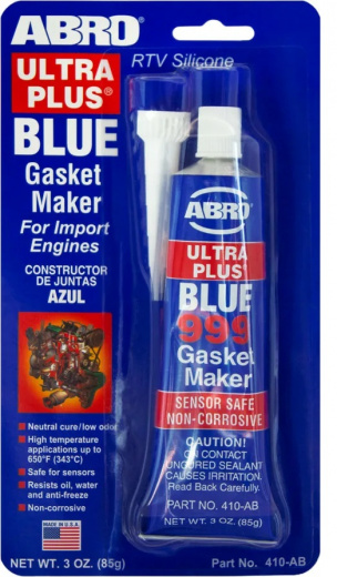 ABRO 410-AB Герметик прокладок 999 силиконовый OEM Ultra Plus (синий) 85 г