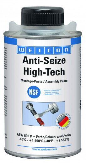 WEICON Anti-Seize High-Tech Монтажная паста (500 г) антикоррозионное средство, не содержащее метала (менее 0,1%). Банка с кистью.